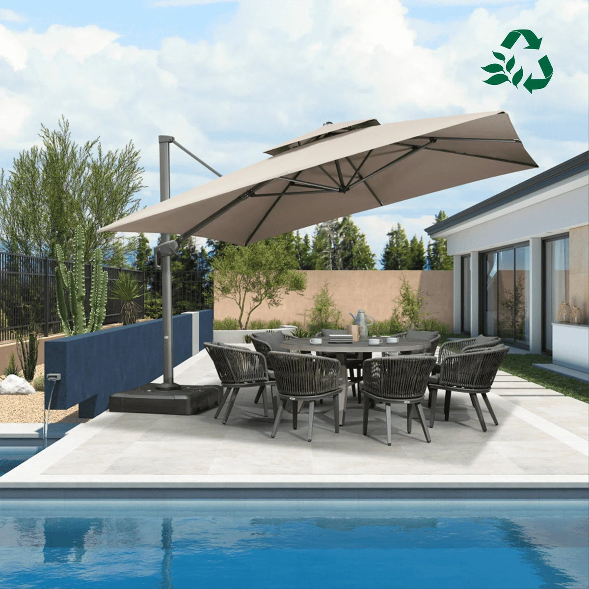 PURPLE LEAF Eco-friendly Fade Resistant Patio Umbrella High Quality Cantilever Umbrella