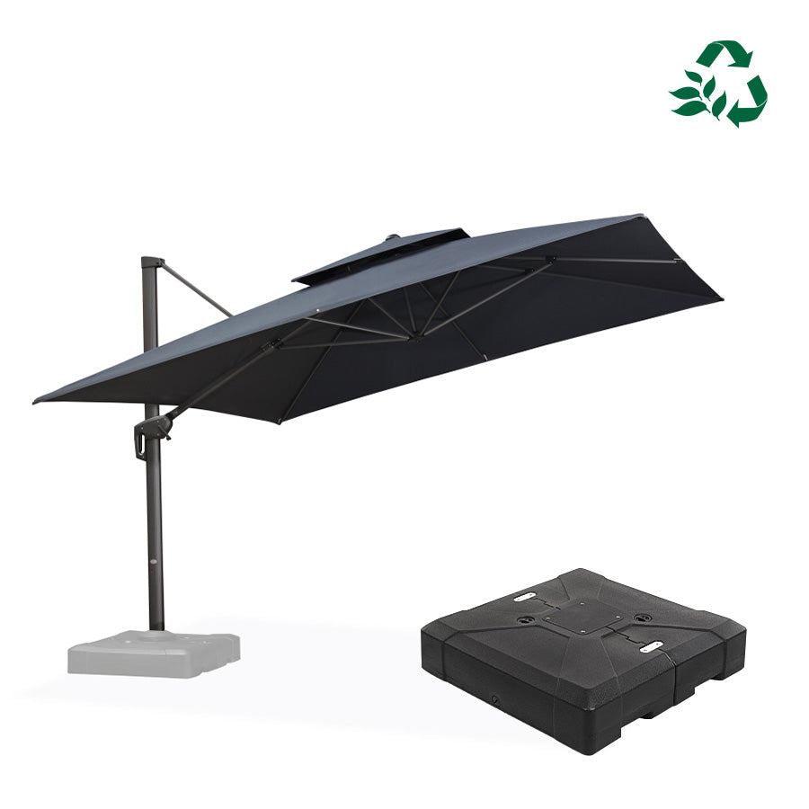 PURPLE LEAF UV50+ Fade Resistant Cantilever Umbrella, Patio Umbrellas with Base