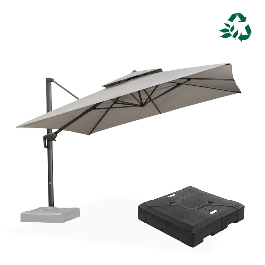 PURPLE LEAF UV50+ Fade Resistant Cantilever Umbrella, Patio Umbrellas with Base