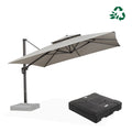 PURPLE LEAF UV50+ Fade Resistant Cantilever Umbrella, Patio Umbrellas with Base