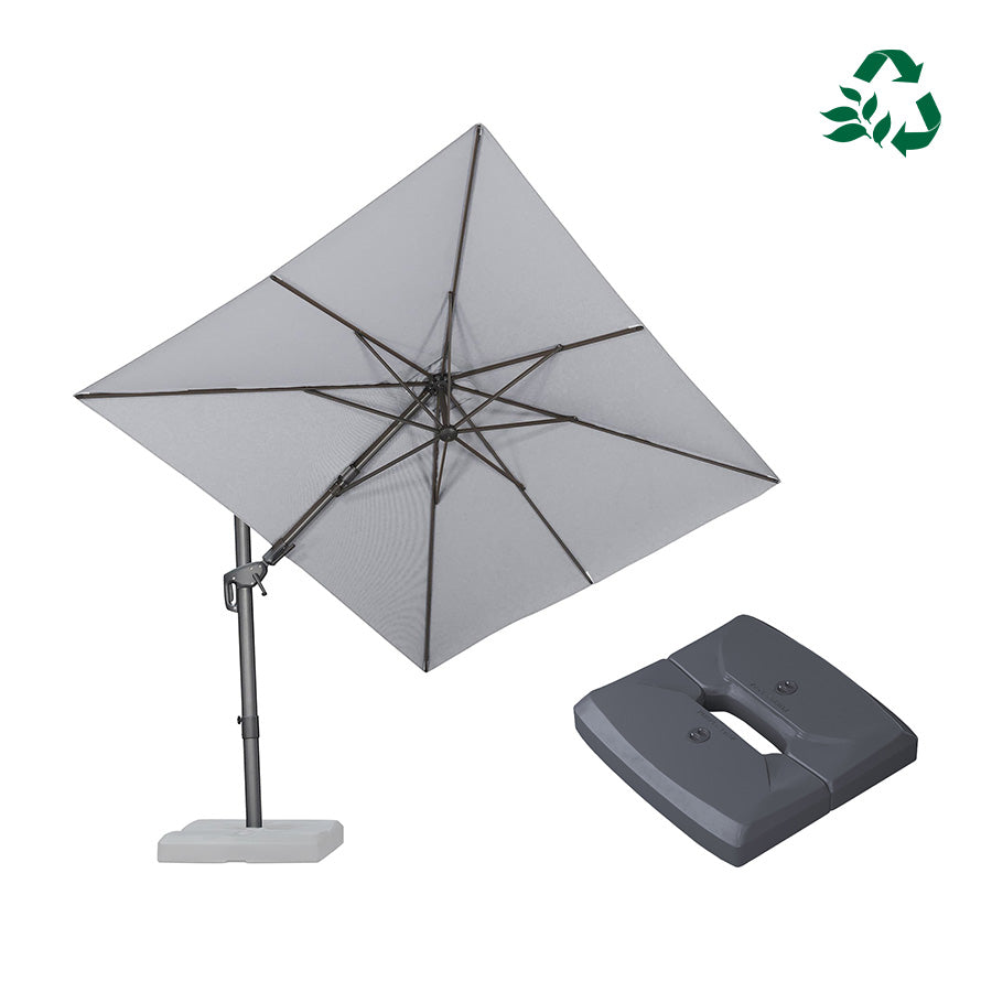 PURPLE LEAF UV Resistant Patio Umbrella with Base, Left-Right Tilt & 360° Swivel