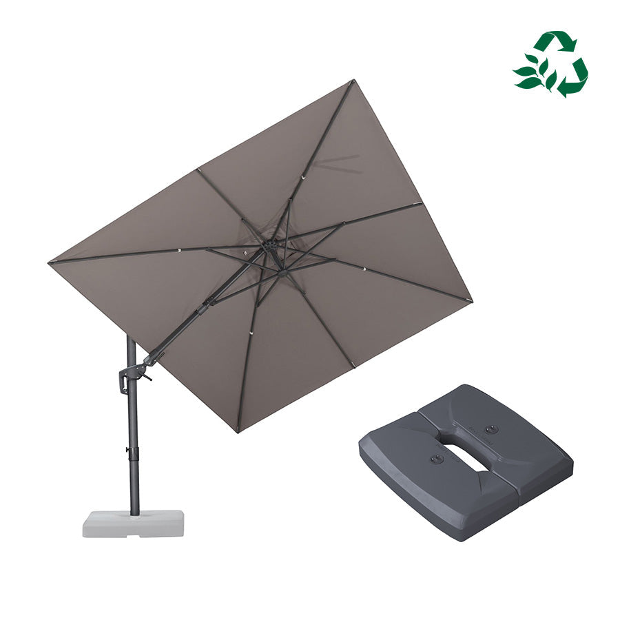 PURPLE LEAF UV Resistant Patio Umbrella with Base, Left-Right Tilt & 360° Swivel