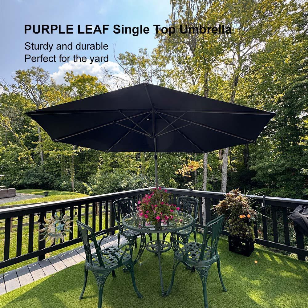 PURPLE LEAF Affordable Outdoor Umbrella with Base, Round Cantilever Umbrella for Garden