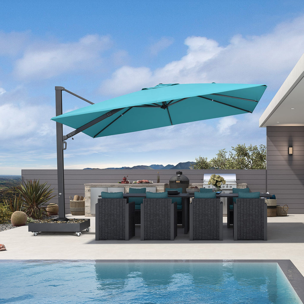PURPLE LEAF Heavy Duty Cantilever Patio Umbrella Extra Large Outdoor Umbrella for Yard, Garden, Pool