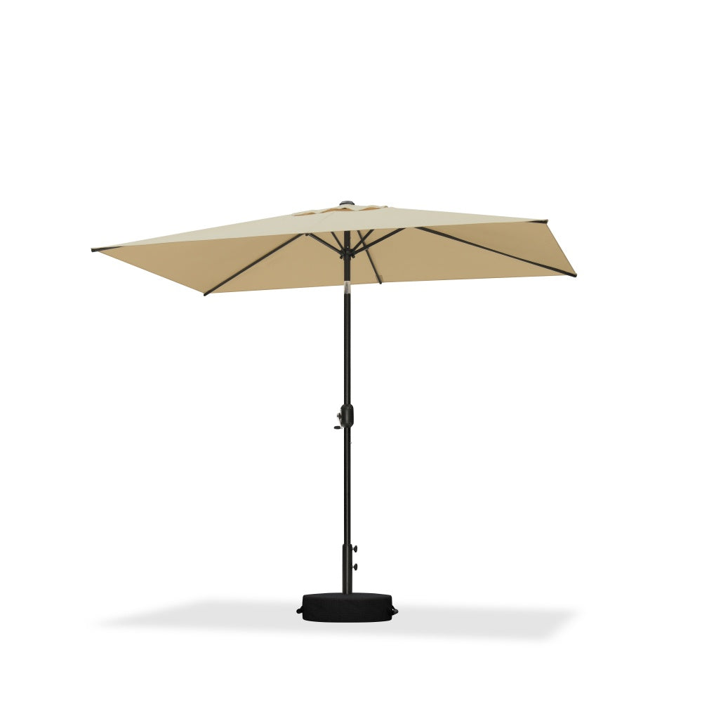 PURPLE LEAF Black Frame Outdoor Market Umbrellas Yard Tilting Patio Table Umbrella with Base