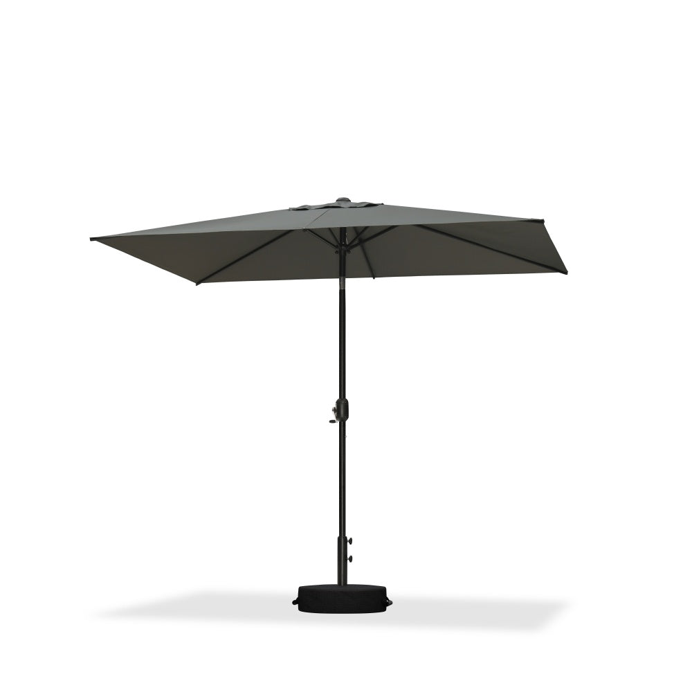 PURPLE LEAF Black Frame Outdoor Market Umbrellas Yard Tilting Patio Table Umbrella with Base
