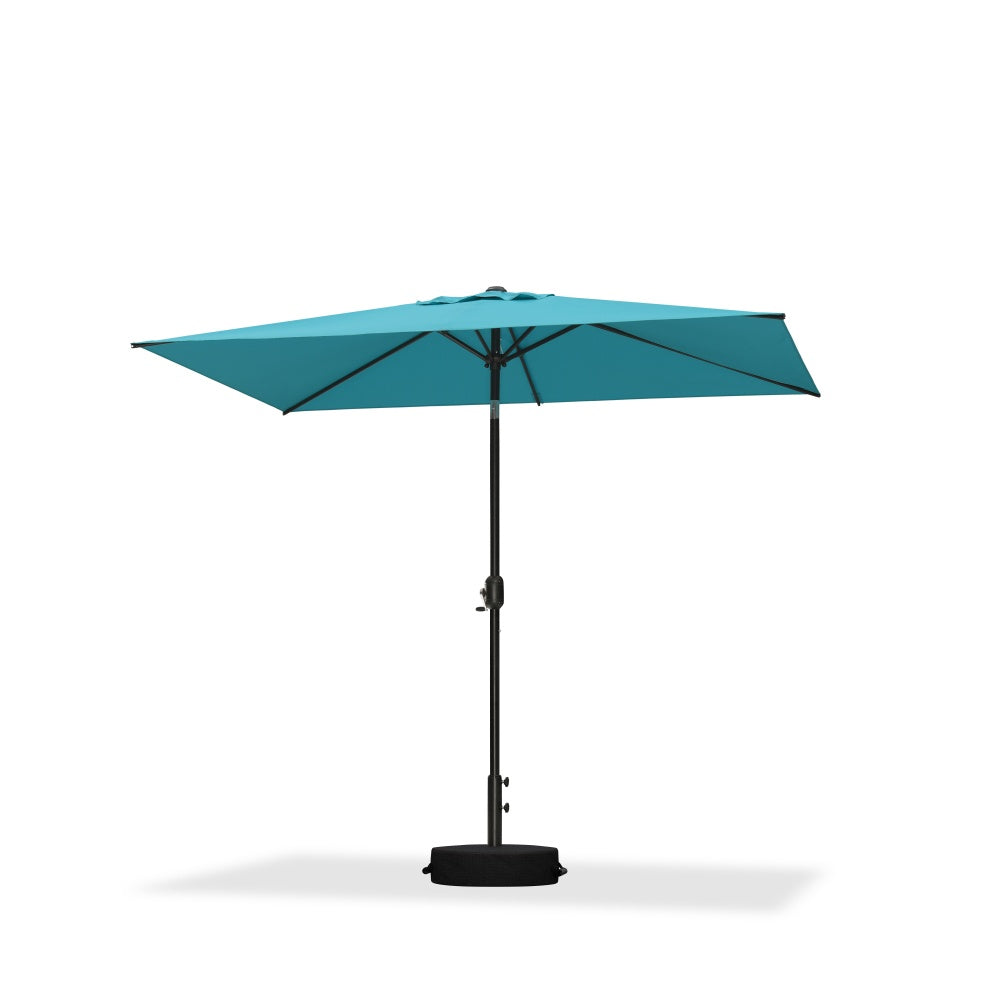 PURPLE LEAF Black Frame Outdoor Market Umbrellas Yard Tilting Patio Table Umbrella with Base