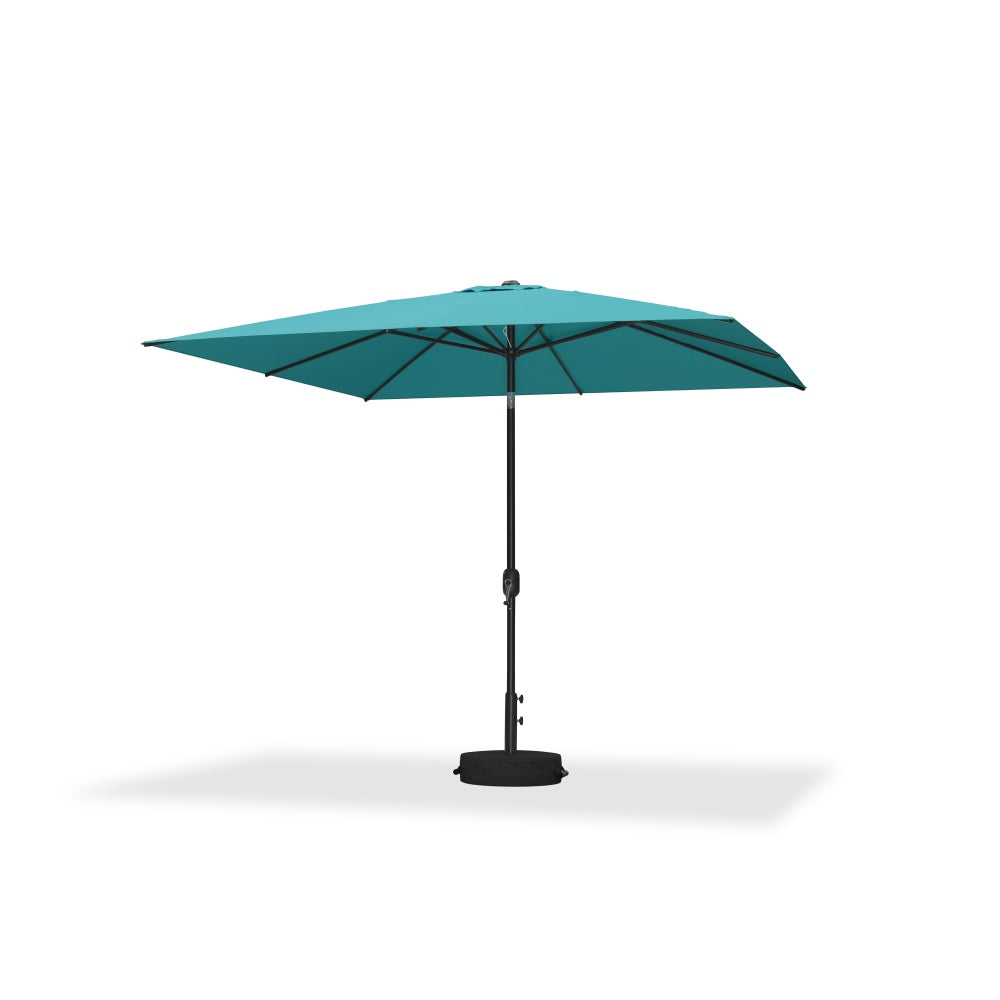 PURPLE LEAF Black Frame Outdoor Market Umbrellas Yard Tilting Patio Table Umbrella with Base