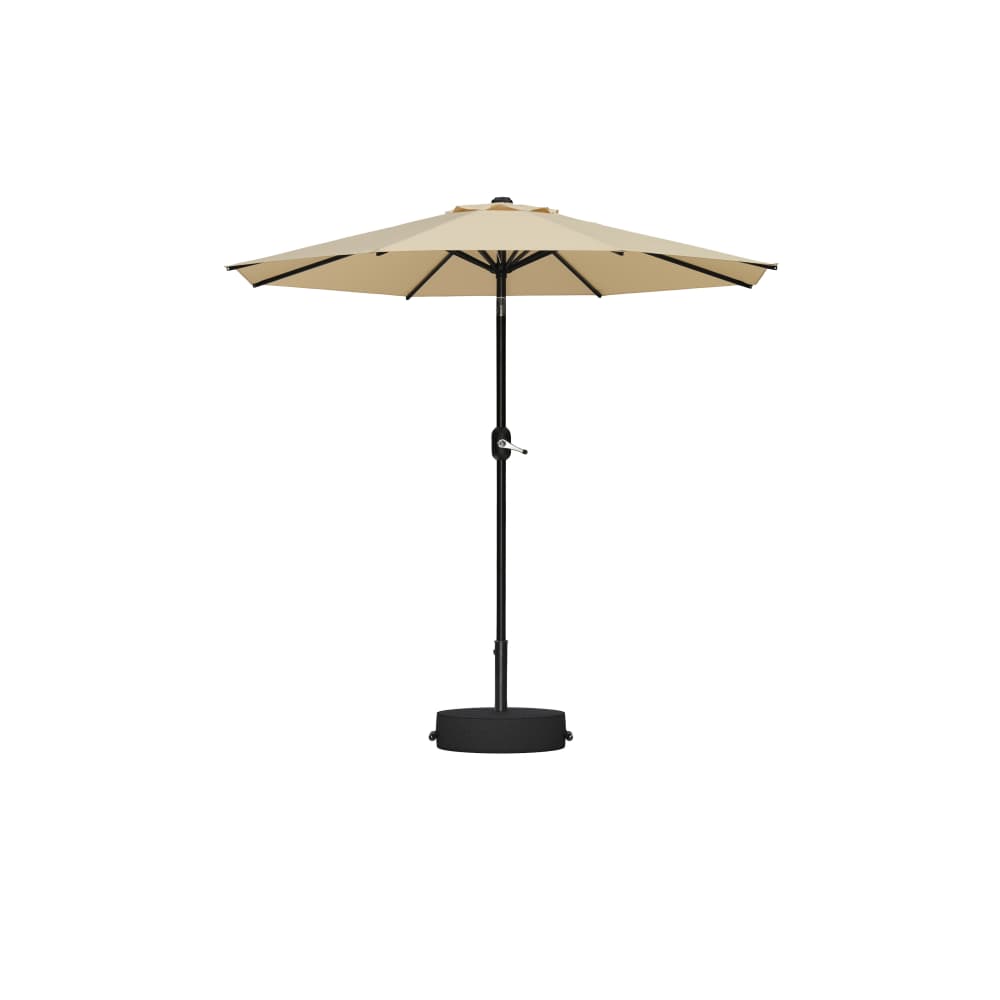 PURPLE LEAF Black Frame Outdoor Market Umbrellas Yard Tilting Patio Table Umbrella with Base