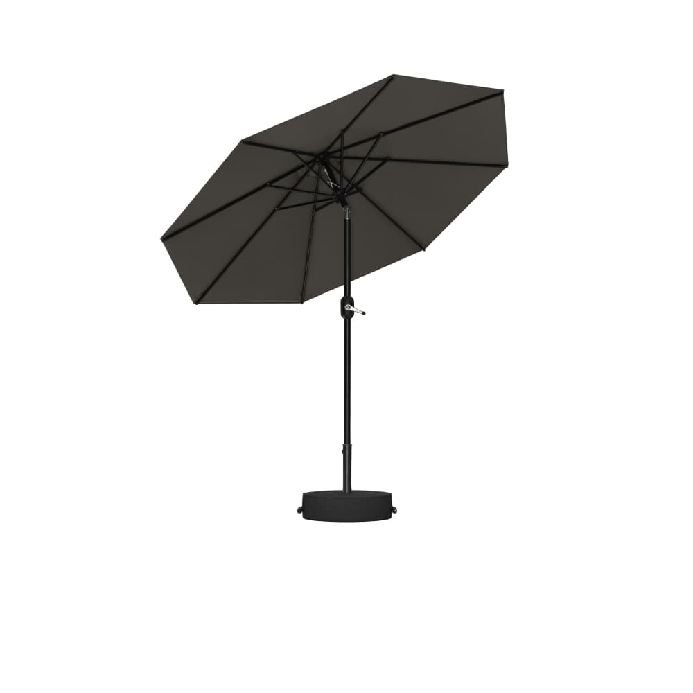 PURPLE LEAF Black Frame Outdoor Market Umbrellas Yard Tilting Patio Table Umbrella with Base