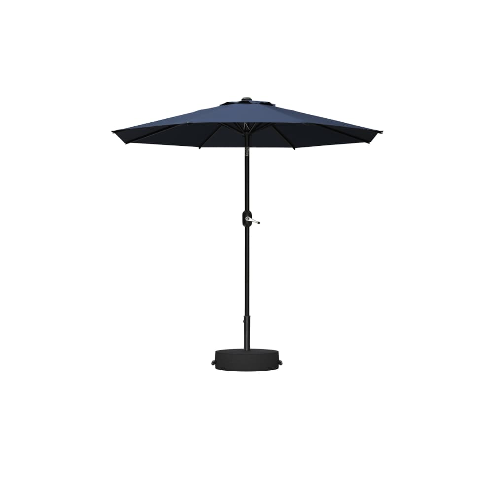 PURPLE LEAF Black Frame Outdoor Market Umbrellas Yard Tilting Patio Table Umbrella with Base