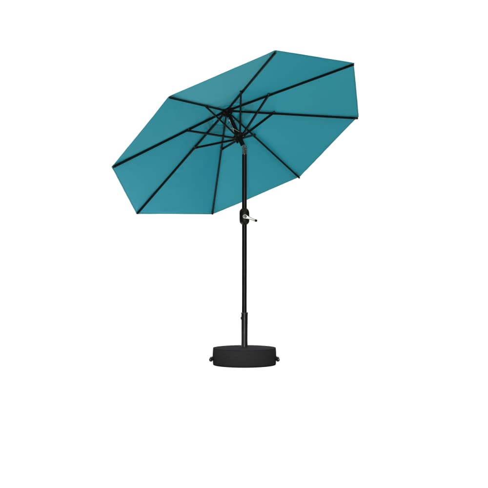 PURPLE LEAF Black Frame Outdoor Market Umbrellas Yard Tilting Patio Table Umbrella with Base