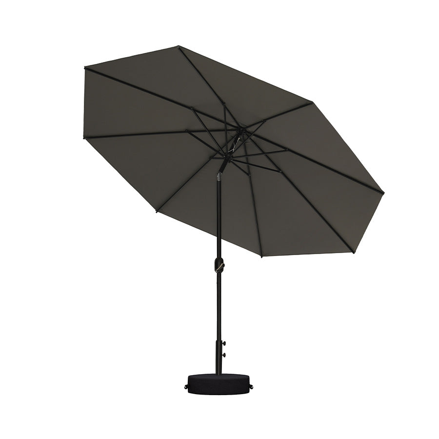 PURPLE LEAF Black Frame Outdoor Market Umbrellas Yard Tilting Patio Table Umbrella with Base