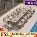 PURPLE LEAF Caesar Outdoor Dining Set Aluminum Luxury Patio Furniture Table and Chairs Set with Olifen Removable Thick Cushion and Pillow Patio Dining Sets for Garden Deck