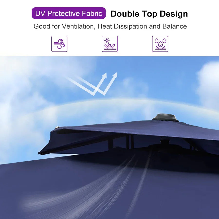 PURPLE LEAF Cantilever Patio Umbrella Gray Pole Outdoor Umbrella with UV Protection