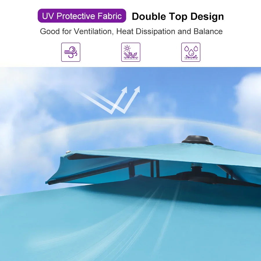 PURPLE LEAF Cantilever Patio Umbrella Gray Pole Outdoor Umbrella with UV Protection