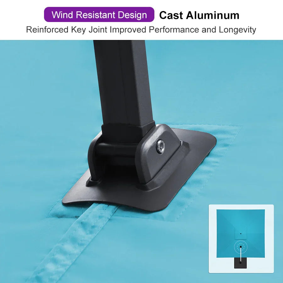 PURPLE LEAF Cantilever Patio Umbrella Gray Pole Outdoor Umbrella with UV Protection