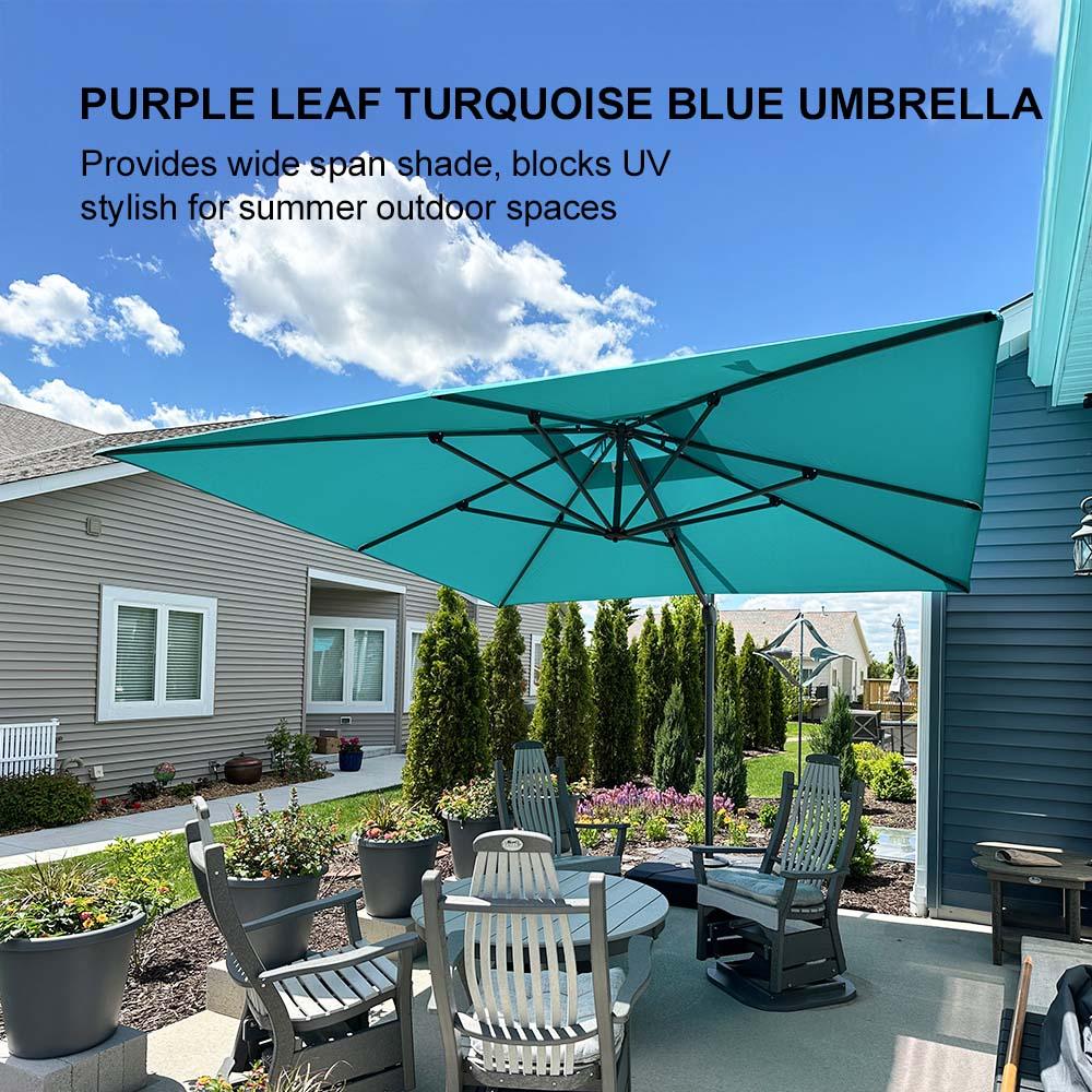PURPLE LEAF Cantilever Patio Umbrella Gray Pole Outdoor Umbrella with UV Protection