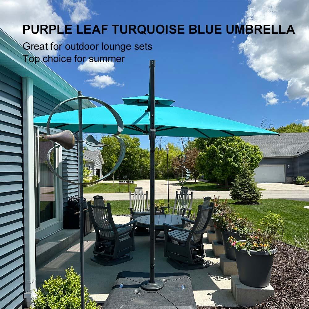 PURPLE LEAF Cantilever Patio Umbrella Gray Pole Outdoor Umbrella with UV Protection