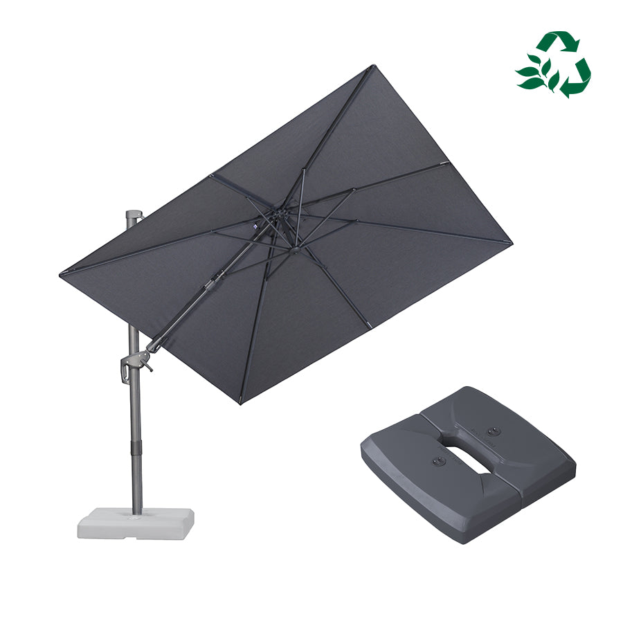 PURPLE LEAF UV Resistant Patio Umbrella with Base, Left-Right Tilt & 360° Swivel