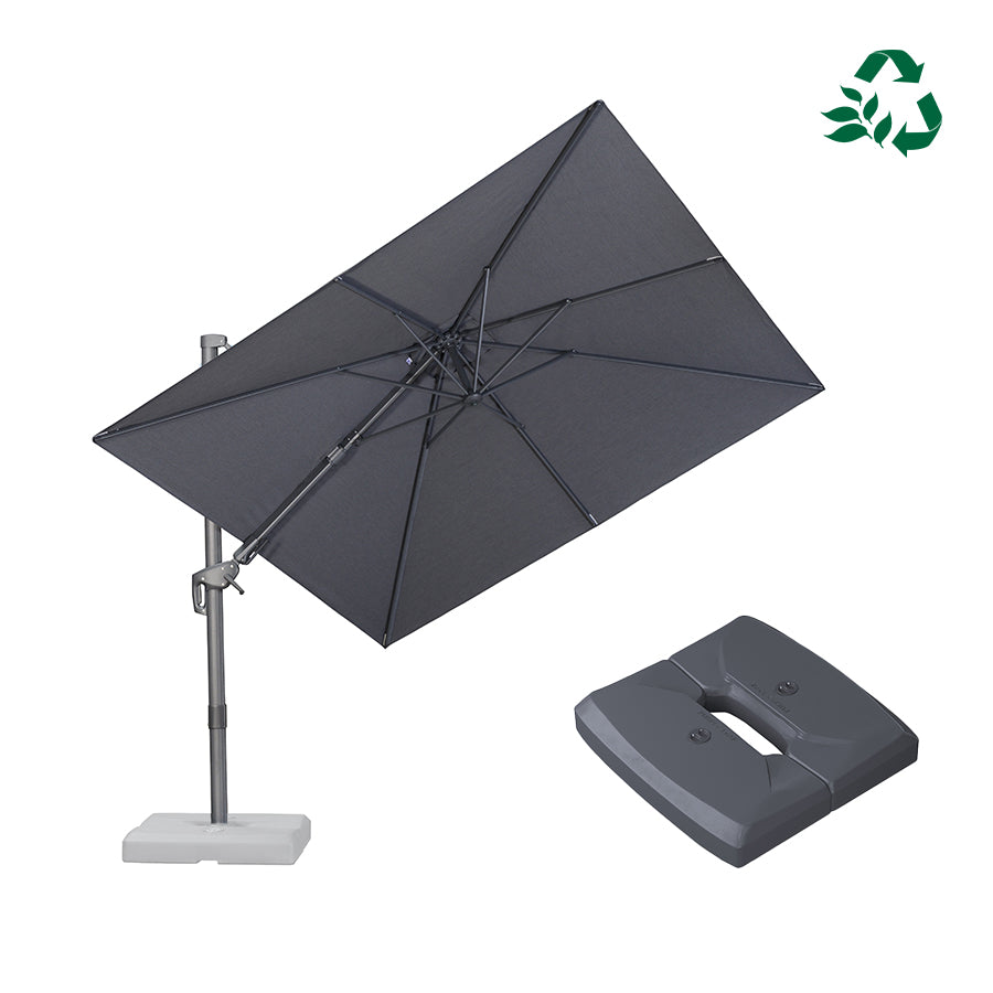 PURPLE LEAF UV Resistant Patio Umbrella with Base, Left-Right Tilt & 360° Swivel