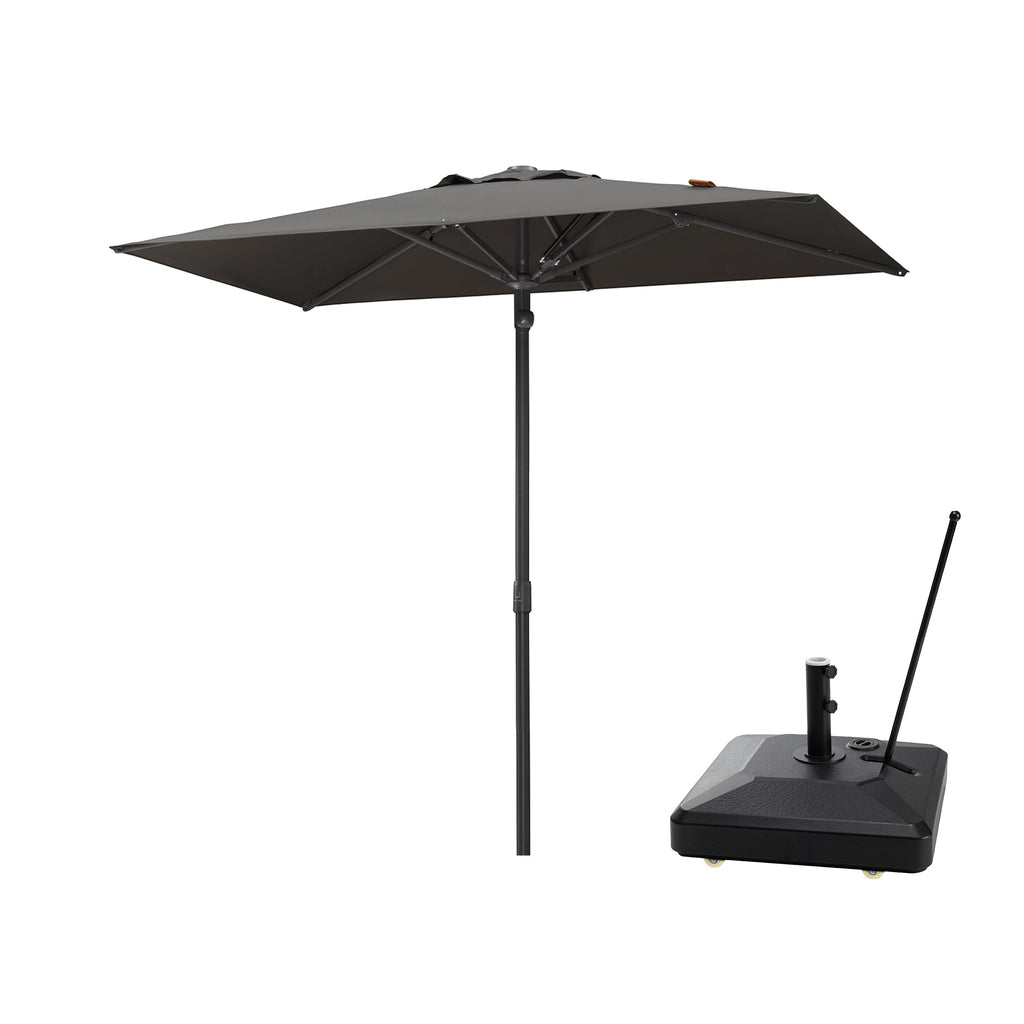 PURPLE LEAF Luxury Market Patio Umbrella, Hydraulic Lift System, Umbrella Base with Wheels
