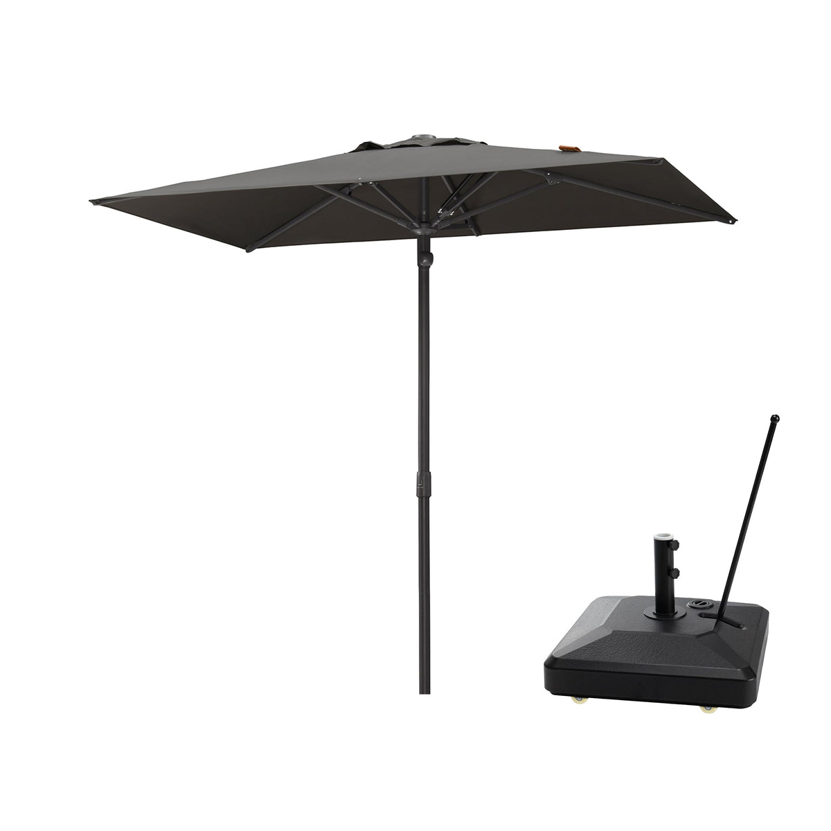 PURPLE LEAF Luxury Market Patio Umbrella, Hydraulic Lift System, Umbrella Base with Wheels