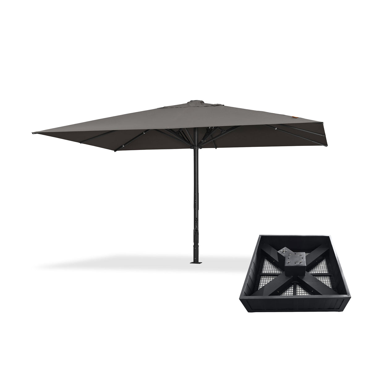 PURPLE LEAF Luxury Market Patio Umbrella, Hydraulic Lift System, Umbrella Base with Wheels