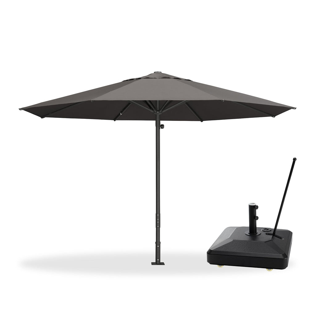 PURPLE LEAF Luxury Market Patio Umbrella, Hydraulic Lift System, Umbrella Base with Wheels