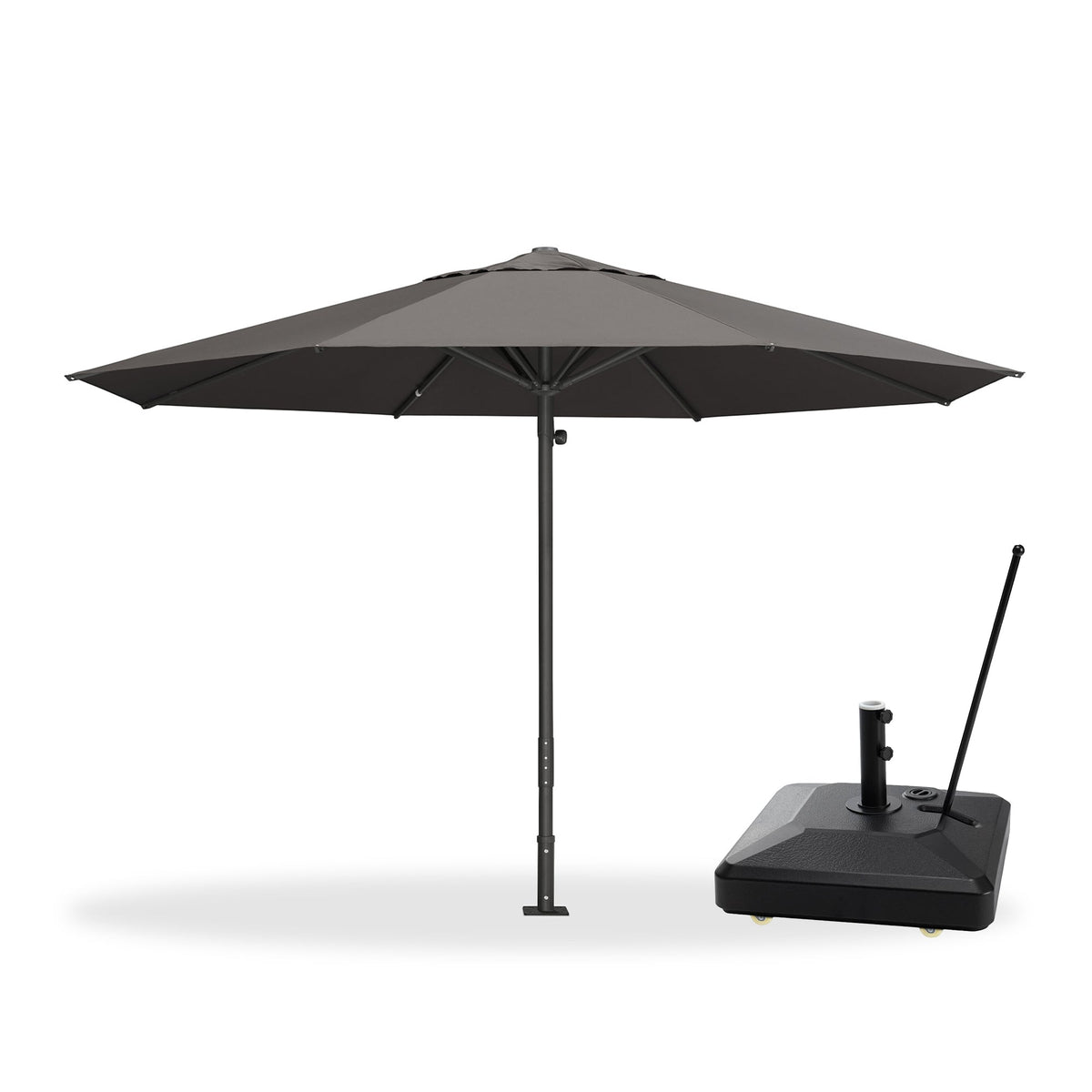 PURPLE LEAF Luxury Market Patio Umbrella, Hydraulic Lift System, Umbrella Base with Wheels