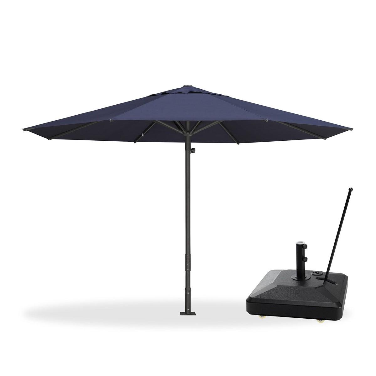 PURPLE LEAF Luxury Market Patio Umbrella, Hydraulic Lift System, Umbrella Base with Wheels