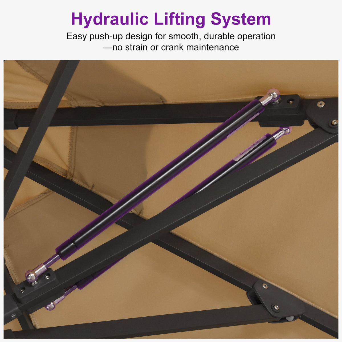 PURPLE LEAF Luxury Market Umbrella Heavy-Duty Commercial Hydraulic Semi-Automatic Patio Umbrella