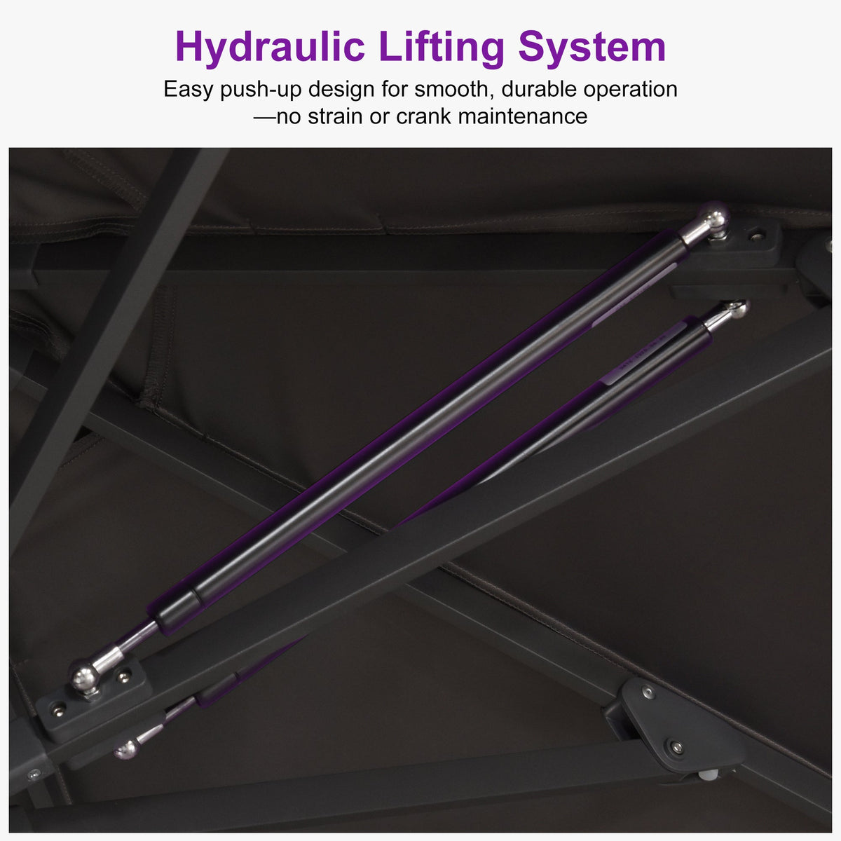 PURPLE LEAF Luxury Market Umbrella Heavy-Duty Commercial Hydraulic Semi-Automatic Patio Umbrella