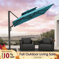 PURPLE LEAF – Parasol de terrasse déporté avec structure métallique Charcoal et toile ventilée pour cour et jardin