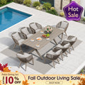 PURPLE LEAF Patio Dining Sets Aluminum Frame and Handwoven Wicker Chairs Set for Garden Deck, Cushions and Pillows included