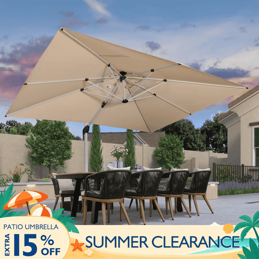 PURPLE LEAF Large Rectangular Porch Umbrella Outside Cantilever Patio Yard Umbrella