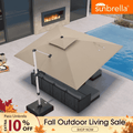 PURPLE LEAF – Parasol de terrasse Premium Classic SUNBRELLA déporté