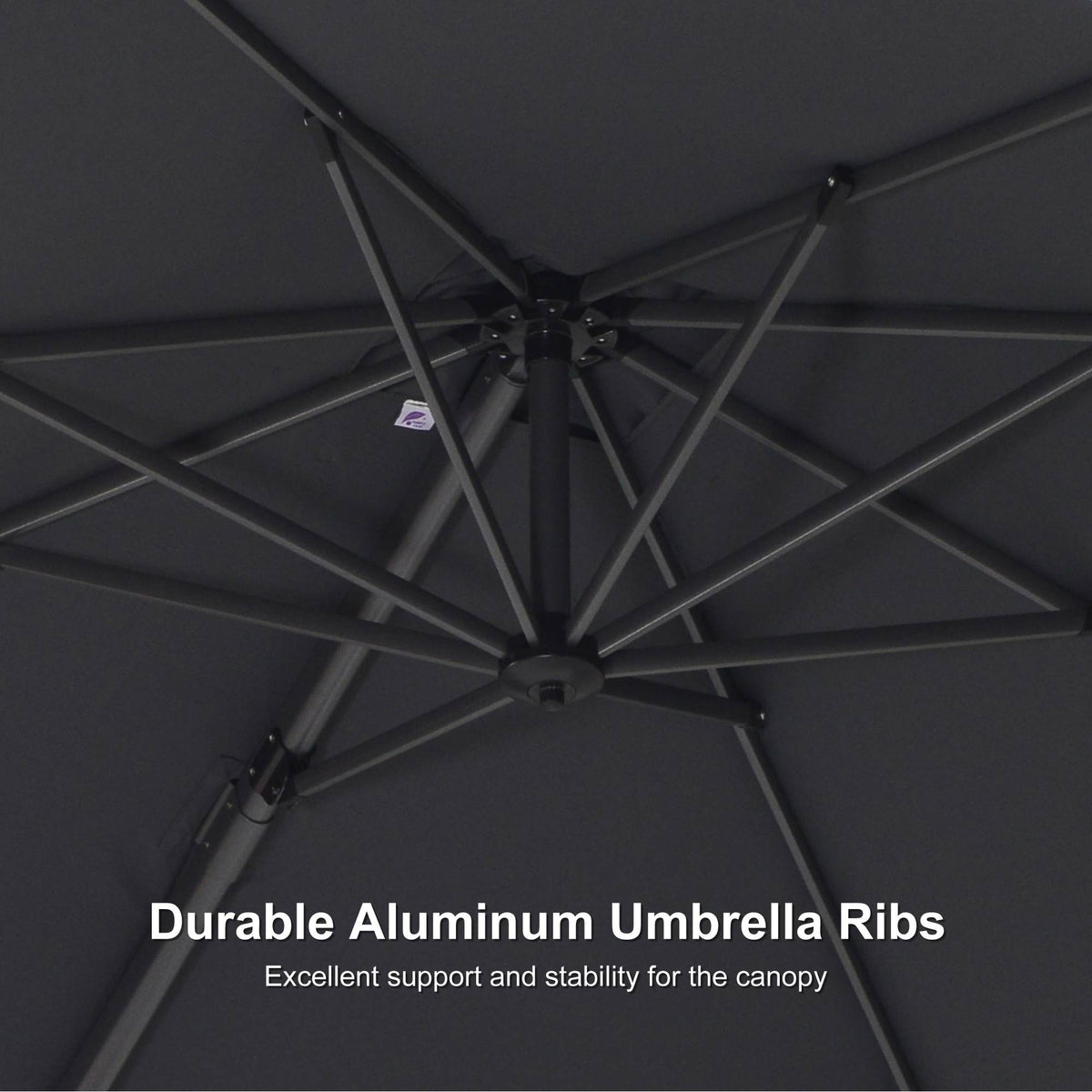 PURPLE LEAF 8 x 8 ft Swimming Pool Umbrella Outdoor Patio Cantilever Umbrella with Base
