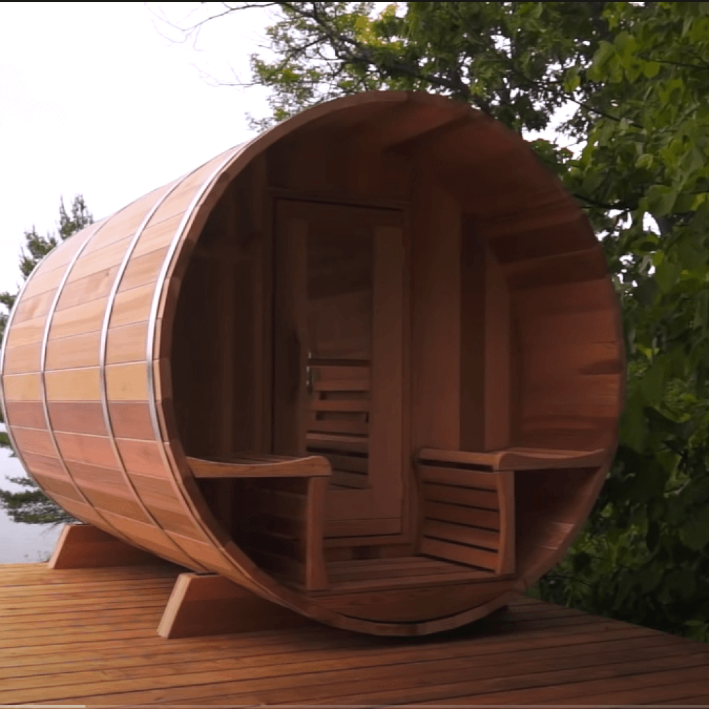 Saunas tonneau en cèdre à vue panoramique