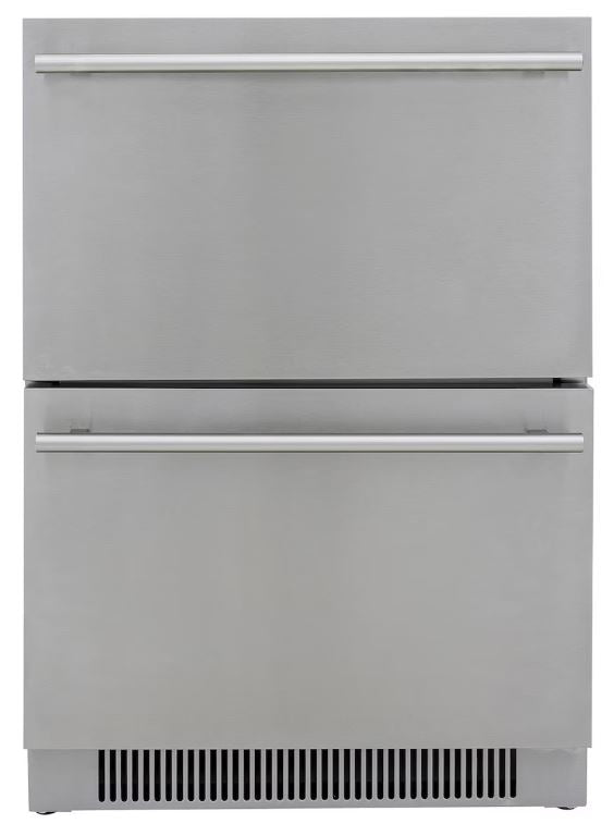 Blaze 24" 5.1 Cu Ft. Double Drawer OUTDOOR RATED Refrigerator, Stainless Steel - BLZ-SSRF-DBDR5.1