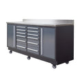 TMG Heavy Series™ 7-Ft 12-Drawer Workbench with Stainless Steel Top, Ball Bearing Double Slides & Casters TMG-WB712