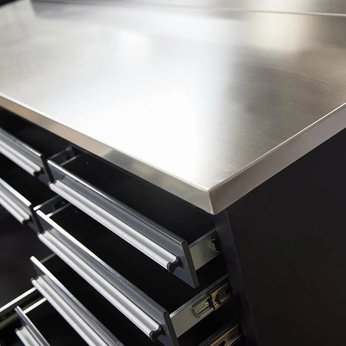 TMG Heavy Series™ 7-Ft 24-Drawer Workbench with Stainless Steel Top, Ball Bearing Double Slides & Casters TMG-WB724