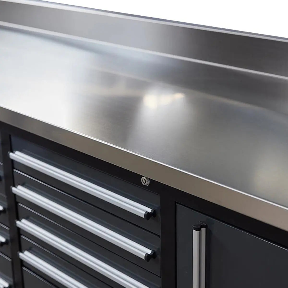 TMG Heavy Series™ 9-Ft 18-Drawer Workbench with Stainless Steel Top, Ball Bearing Double Slides & Casters, TMG-WB918