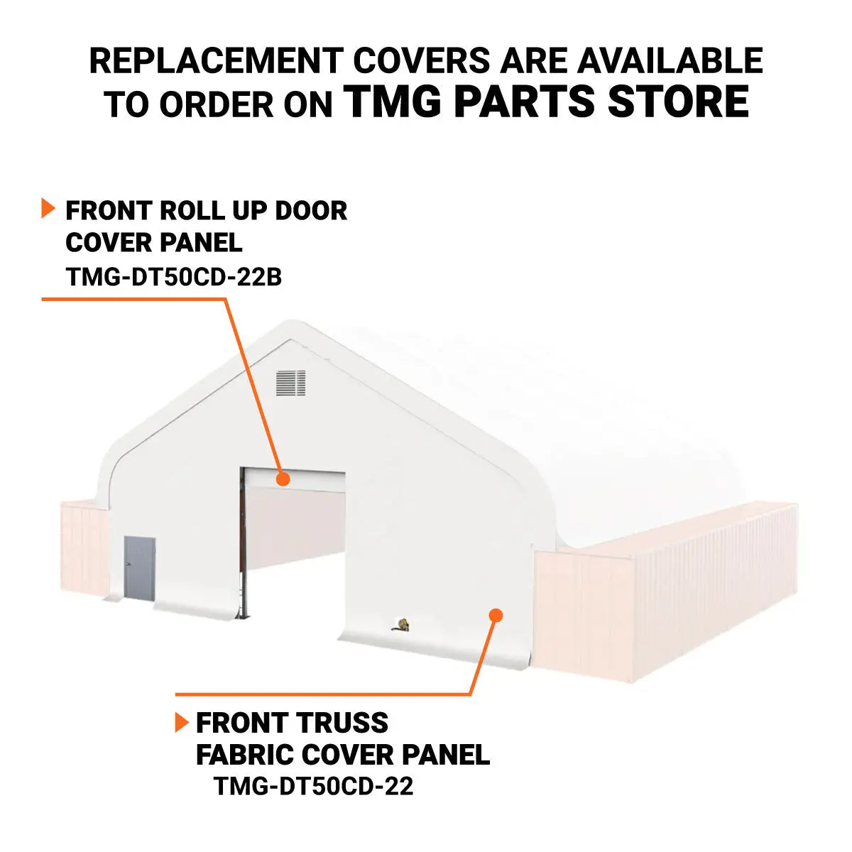 TMG Heavy Series™ Front Wall Kit for Dual Truss Container Shelter TMG-DT5040CF, Steel Man Door and Roll-up Door, TMG-DT50CD (Discontinued – No Longer Available)