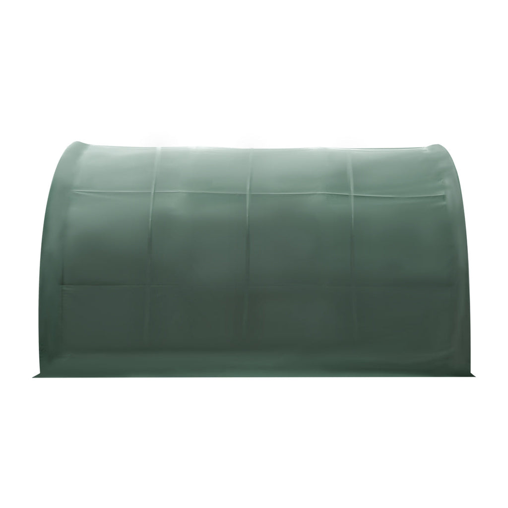 TMG Heavy Series™ 20' x 20' Livestock Corral Shelter, 12' Dome Roof, 17 oz Military Green PVC Covering, 6-Bar Corral Panels, 5' Front Swing Gate, TMG-ST2022L