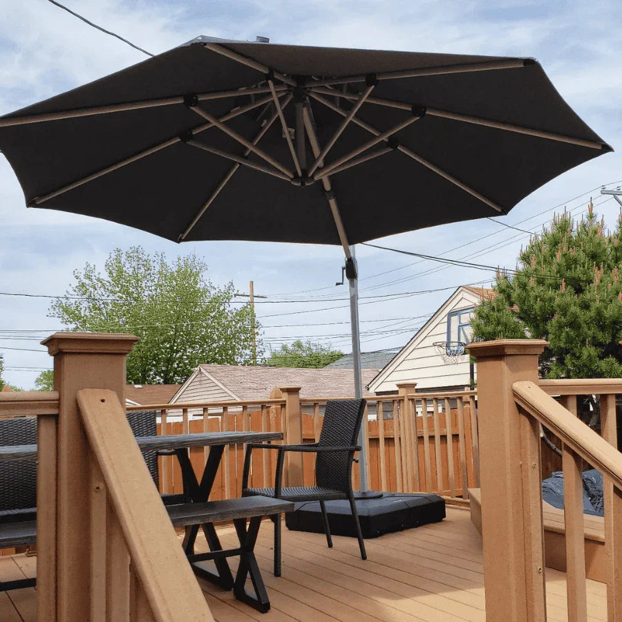 PURPLE LEAF Round Cantilever Patio Umbrella Heavy Duty Umbrella for Porch Garden Pool