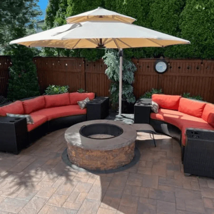 PURPLE LEAF Round Cantilever Patio Umbrella Heavy Duty Umbrella for Porch Garden Pool