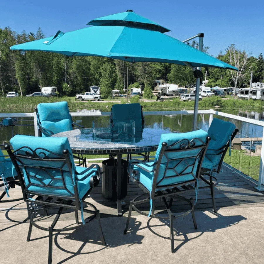 PURPLE LEAF Round Cantilever Patio Umbrella Heavy Duty Umbrella for Porch Garden Pool