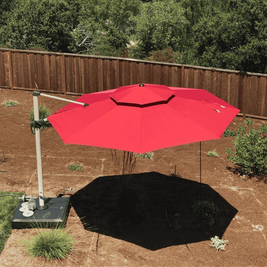 PURPLE LEAF Round Cantilever Patio Umbrella Heavy Duty Umbrella for Porch Garden Pool