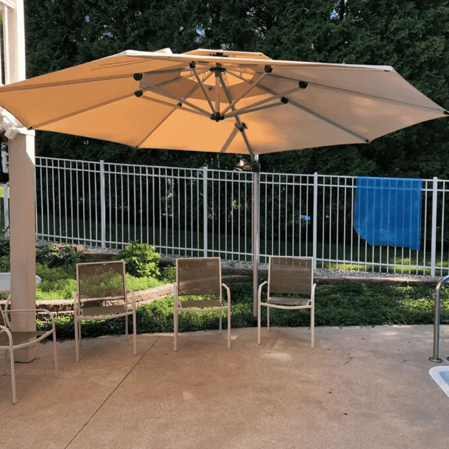 PURPLE LEAF Round Cantilever Patio Umbrella Heavy Duty Umbrella for Porch Garden Pool